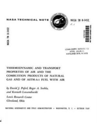 Thermodynamic and transport properties of air and the combustion products of natural gas and of ASTM-A-1 fuel with air (E-Book)