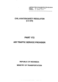 CASR Part 172 - Air Traffic Service Providers