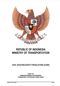 CASR Part 25 - Airworthiness Standards : Transport Category Airplanes