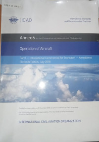 Annex 6 : Operation of Aircraft