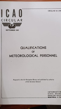 CIRCULAR 10-AN/8 QUALIFICATIONS OF METEOROLOGICAL PERSONNEL