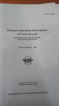 MANUAL CONCERNING INTERCEPCEPTION OF CIVIL AIRCRAFT DOC 9433-AN/926