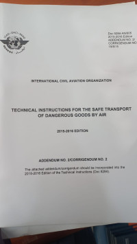 TECHNICAL INSTRUCTIONS FOR THE SAFE TRANSPORT OF DANGEROUS GOOD BY AIR DOC 9284-AN/905