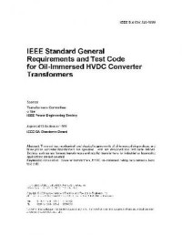 Ieee Std c57.129-1999 (Ieee Standard General Requirements And Test Code For Oil-Immersed Hvdc Converter Transformers) (E-Book)
